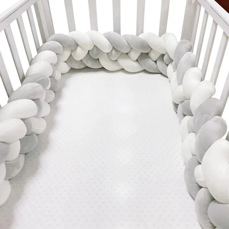 Tour de Lit Bebe - CozyKnot™ - Blanc Gris - Rever Tout Petitlecoledeschats