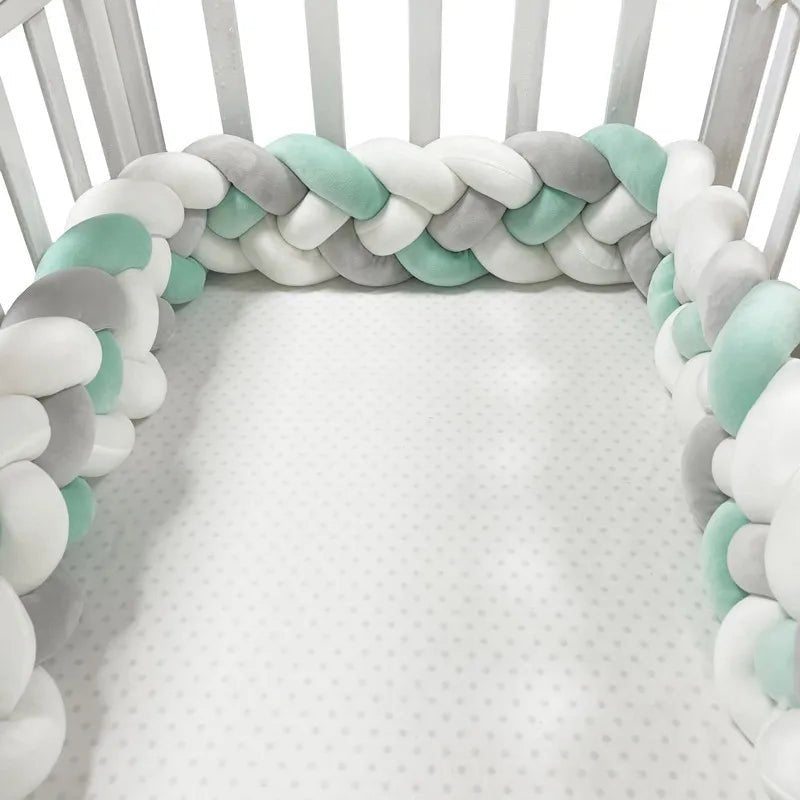 Tour de Lit Bebe - CozyKnot™ - Vert Blanc - Rever Tout Petitlecoledeschats
